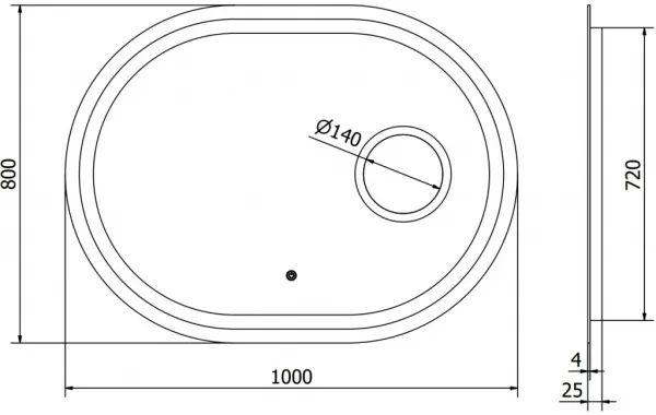 MEXEN - Umba zrkadlo s osvetlením s kozmetickým zrkadlom 100 x 80, LED 600 9822-100-080-611-00