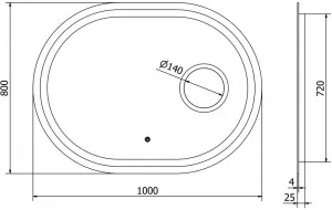 MEXEN - Umba zrkadlo s osvetlením s kozmetickým zrkadlom 100 x 80, LED 600 9822-100-080-611-00