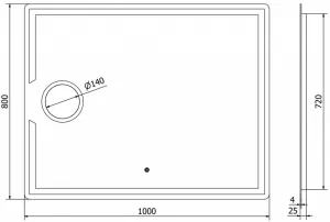MEXEN - Onyx zrkadlo s osvetlením s kozmetickým zrkadlom 100 x 80, LED 600 9813-100-080-611-00
