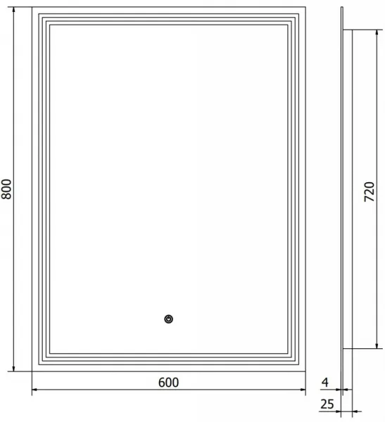MEXEN - Taco zrkadlo s osvetlením 60 x 80, LED 6000K, 9805-060-080-611-00