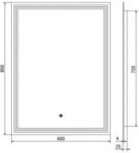 MEXEN - Taco zrkadlo s osvetlením 60 x 80, LED 6000K, 9805-060-080-611-00
