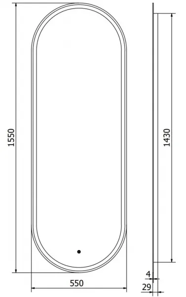 MEXEN - Bono zrkadlo s osvetlením 55 x 155, LED 600 9816-055-155-611-00