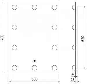 MEXEN - Dona zrkadlo s osvetlením 50 x 70, LED 600 9818-050-070-611-00