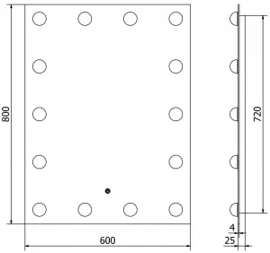 MEXEN - Dona zrkadlo s osvetlením 60 x 80, LED 600 9818-060-080-611-00