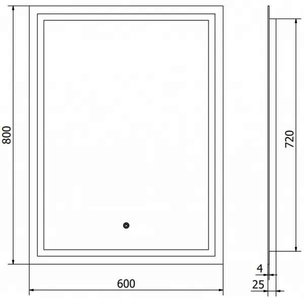 MEXEN - Miko zrkadlo s osvetlením 60 x 80, LED 600 9819-060-080-611-00
