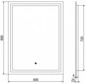 MEXEN - Miko zrkadlo s osvetlením 60 x 80, LED 600 9819-060-080-611-00