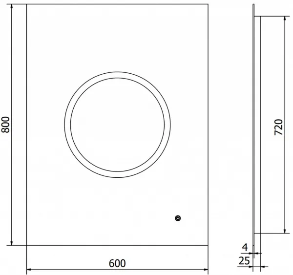 MEXEN - Koga zrkadlo s osvetlením 60 x 80, LED 600 9821-060-080-611-00