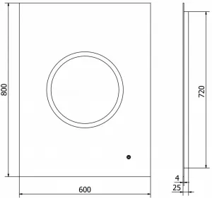 MEXEN - Koga zrkadlo s osvetlením 60 x 80, LED 600 9821-060-080-611-00