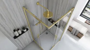 REA - Sprchovací kút City 90x90 Gold Bez sprchovej vaničky REA-K6443