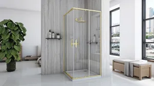 REA - Sprchovací kút City 90x90 Gold Bez sprchovej vaničky REA-K6443
