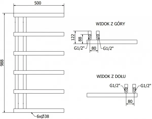 MEXEN - Jukon 988 x 500 mm W116-0988-500-00-01