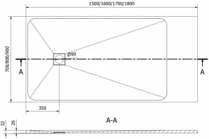 MEXEN - Bert obdĺžniková sprchová vanička SMC 180 x 90, biela 4K109018