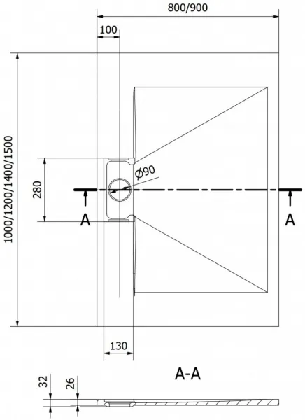 MEXEN - Egon obdĺžniková sprchová vanička SMC 120 x 80, biela 4R108012
