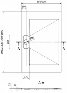 MEXEN - Egon obdĺžniková sprchová vanička SMC 120 x 80, biela 4R108012