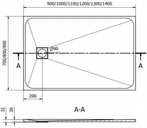 MEXEN - Bert obdĺžniková sprchová vanička SMC 100 x 80, čierna 4K708010