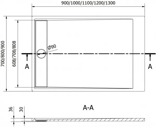 MEXEN - Amon obdĺžniková sprchová vanička SMC 100 x 80, biela 4F108010