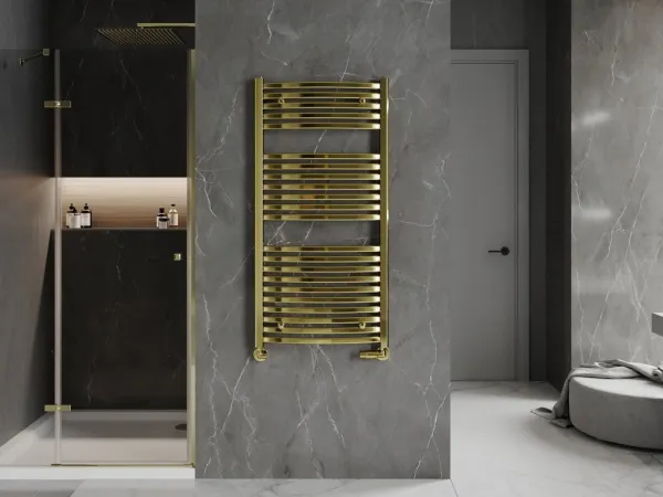 MEXEN - Helios vykurovací rebrík/radiátor 1200 x 600 mm, 524 W, zlatá W103-1200-600-00-50
