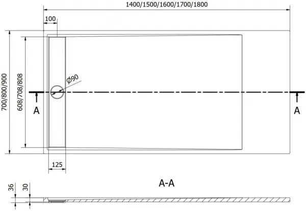 MEXEN - Amon obdĺžniková sprchová vanička SMC 150 x 80, biela 4F108015