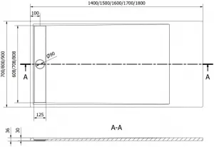 MEXEN - Amon obdĺžniková sprchová vanička SMC 150 x 80, biela 4F108015