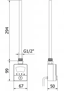 MEXEN - FA-BG8 vykurovacia tyč 300 W, čierna W957-0300-70