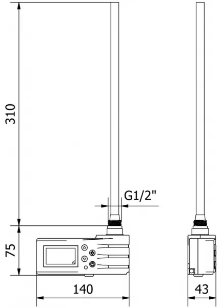MEXEN - FA-J1229 vykurovacia tyč 300 W, biela W959-0300-20