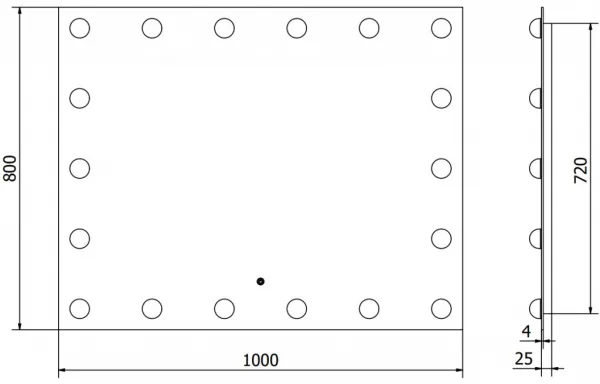 MEXEN - Dona zrkadlo s osvetlením 100 x 80, LED 600 9818-100-080-611-00