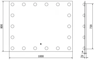 MEXEN - Dona zrkadlo s osvetlením 100 x 80, LED 600 9818-100-080-611-00