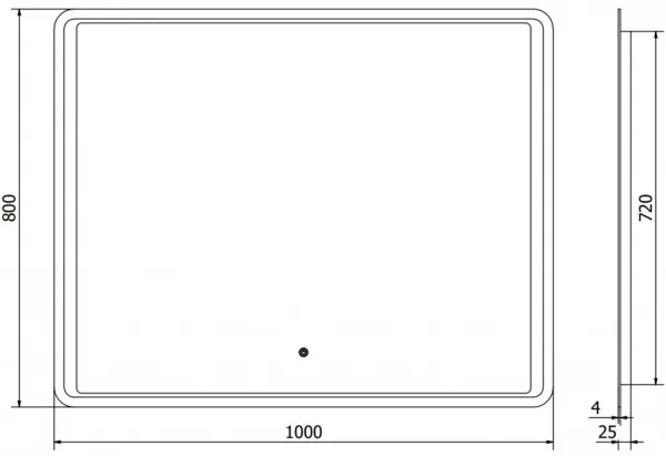 MEXEN - Zusa zrkadlo s osvetlením 100 x 80, LED 600 9808-100-080-611-00