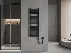 MEXEN/S - Hades radiátor + vykurovacia tyč 1200 x 400 mm, 600 W, čierna W104-1200-400-2600-70