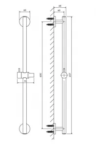 OMNIRES - Sprchová tyč 66 cm, biela mat DR12WM
