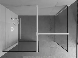 MEXEN/S - Kioto Sprchová zástena Walk-in 110 x 110, čierny vzor, biela 800-110-202-20-70-110
