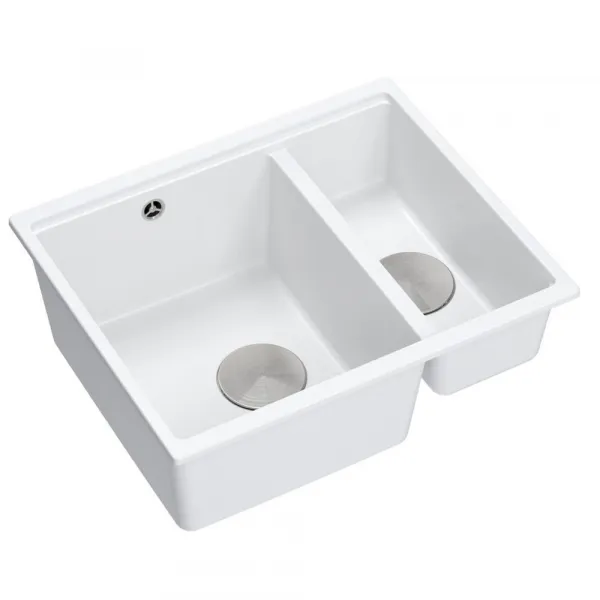 Quadron Quadron - Granitový drez Logan 150 White Oceľ HCQL5646U1-BS_U