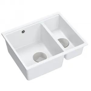 Quadron Quadron - Granitový drez Logan 150 White Oceľ HCQL5646U1-BS_U