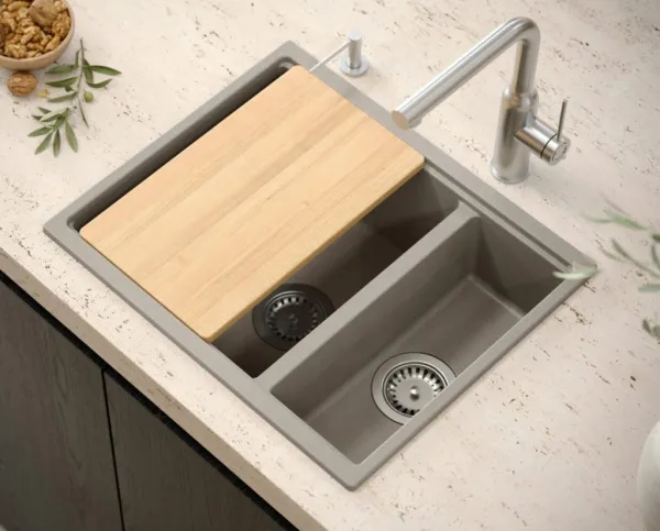 Quadron Quadron - Granitový drez Logan 150 Beige Oceľ HCQL5646U4-BS_U