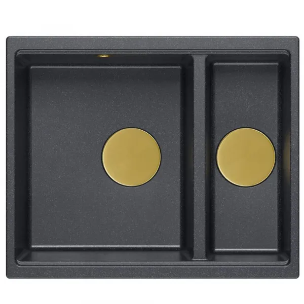 Quadron Quadron - Granitový drez Logan 150 Black Metallic Meď HCQL5646U8-C1_U
