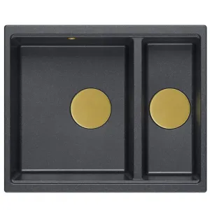 Quadron Quadron - Granitový drez Logan 150 Black Metallic Meď HCQL5646U8-C1_U