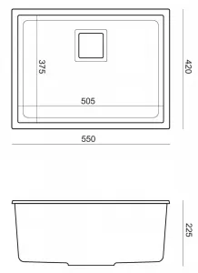 Quadron Quadron - Granitový drez DAVID 50 White Oceľ HQD5542U1-BS