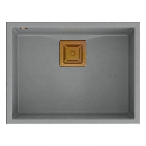 Quadron Quadron - Granitový drez DAVID 50 Grey Metallic Meď HQD5542U5-C1