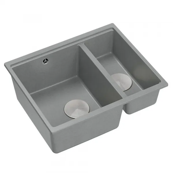Quadron Quadron - Granitový drez Logan 150 Grey Metallic Oceľ HCQL5646U5-BS_U