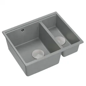Quadron Quadron - Granitový drez Logan 150 Grey Metallic Oceľ HCQL5646U5-BS_U