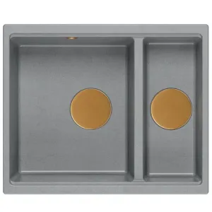 Quadron Quadron - Granitový drez Logan 150 Grey Metallic Oceľ HCQL5646U5-BS_U