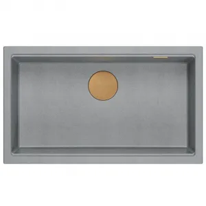Quadron Quadron - Granitový drez Logan 110 Grey Metallic Meď HQD7644U5_PVDC1_U