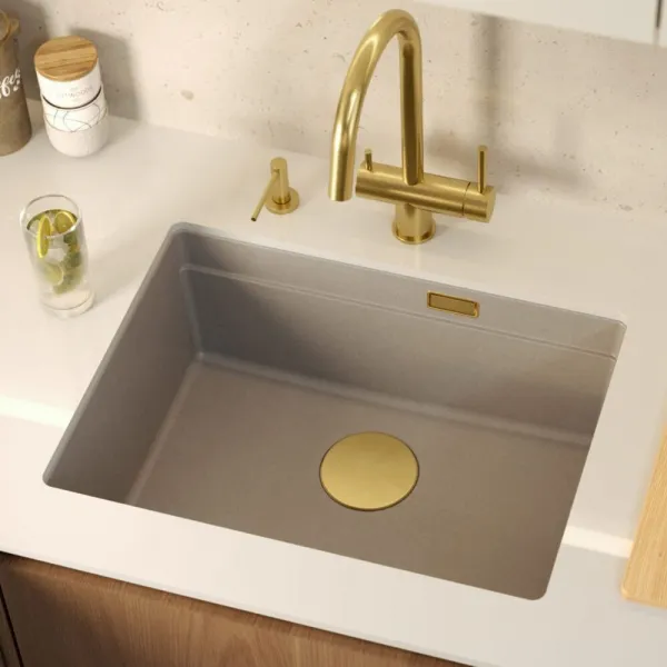 Quadron Quadron - Granitový drez Logan 100 Beige Meď HQJ6045U4_PVDC1_U