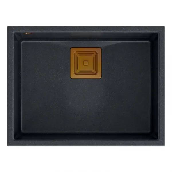 Quadron Quadron - Granitový drez DAVID 50 Black Metallic Oceľ HQD5542U8-BS