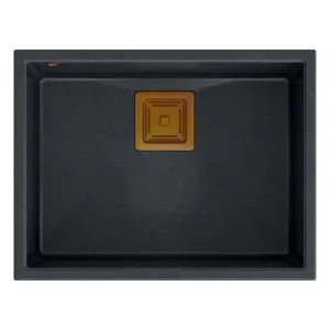 Quadron Quadron - Granitový drez DAVID 50 Black Metallic Oceľ HQD5542U8-BS