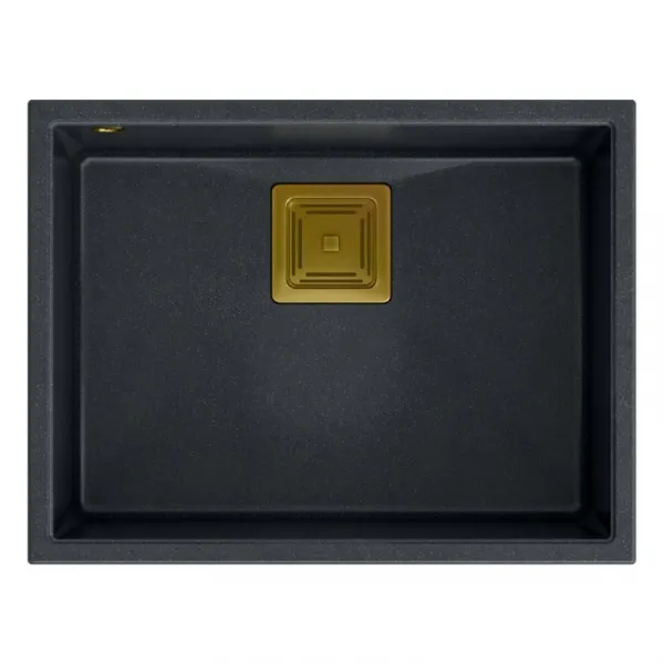 Quadron Quadron - Granitový drez DAVID 50 Black Metallic Oceľ HQD5542U8-BS