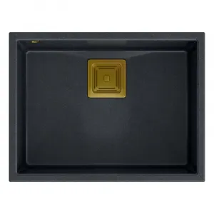 Quadron Quadron - Granitový drez DAVID 50 Black Metallic Oceľ HQD5542U8-BS