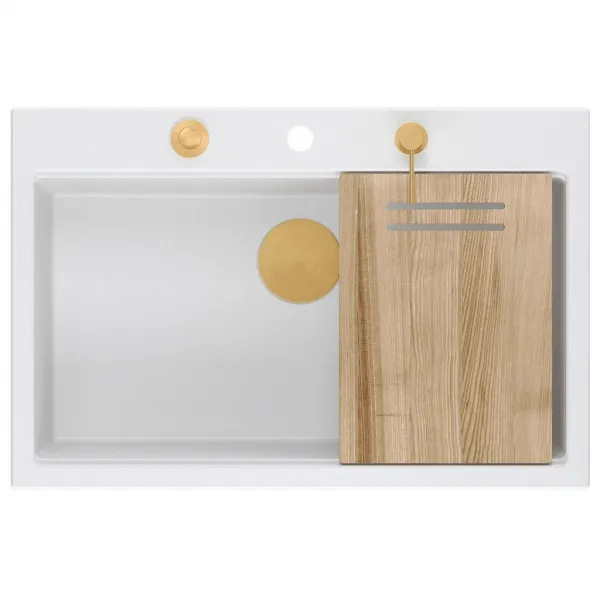 Quadron Quadron - Granitový drez MARC 110 WORKSTATION White Meď HQM7650U1_PVDC1