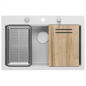 Quadron Quadron - Granitový drez MARC 110 WORKSTATION White Meď HQM7650U1_PVDC1