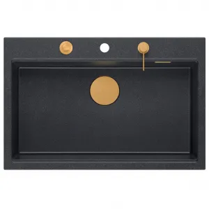 Quadron Quadron - Granitový drez MARC 110 WORKSTATION Black Metallic Oceľ HQM7650U8_BS